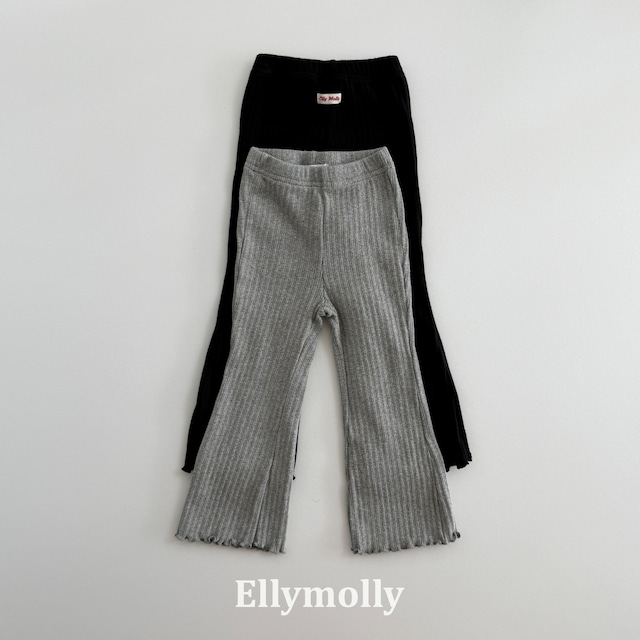 【取寄】elly molly|wide rib bootcut pants|ワイドリブブーツカットパンツ|5-15|kids&jr|26 autumn