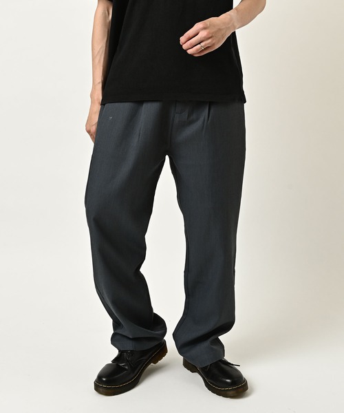 Revertical Single-pleat straight-leg trousers (NAV) RV9365