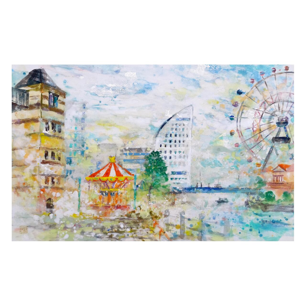 日本画の印象派「街の景-風-」 | Kenro Art