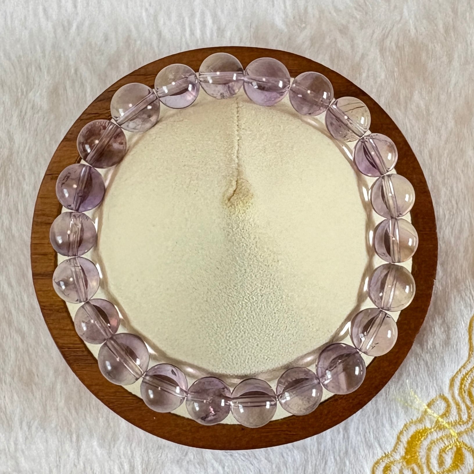 アメトリン ファントム ボリビア産 原石付 丸珠8.5㎜、内周16㎝