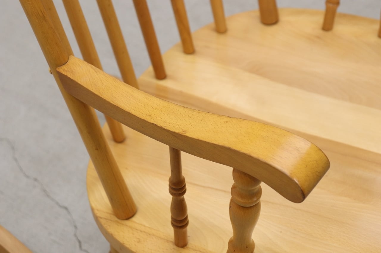 沼津店】 レトロ ロッキングチェア ビーチ材 揺り椅子 ラウンジ