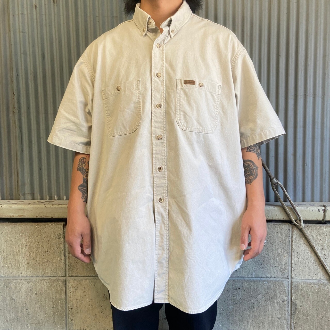 90年代 Carhartt カーハート半袖ワークシャツ メンズXL 古着 90s 