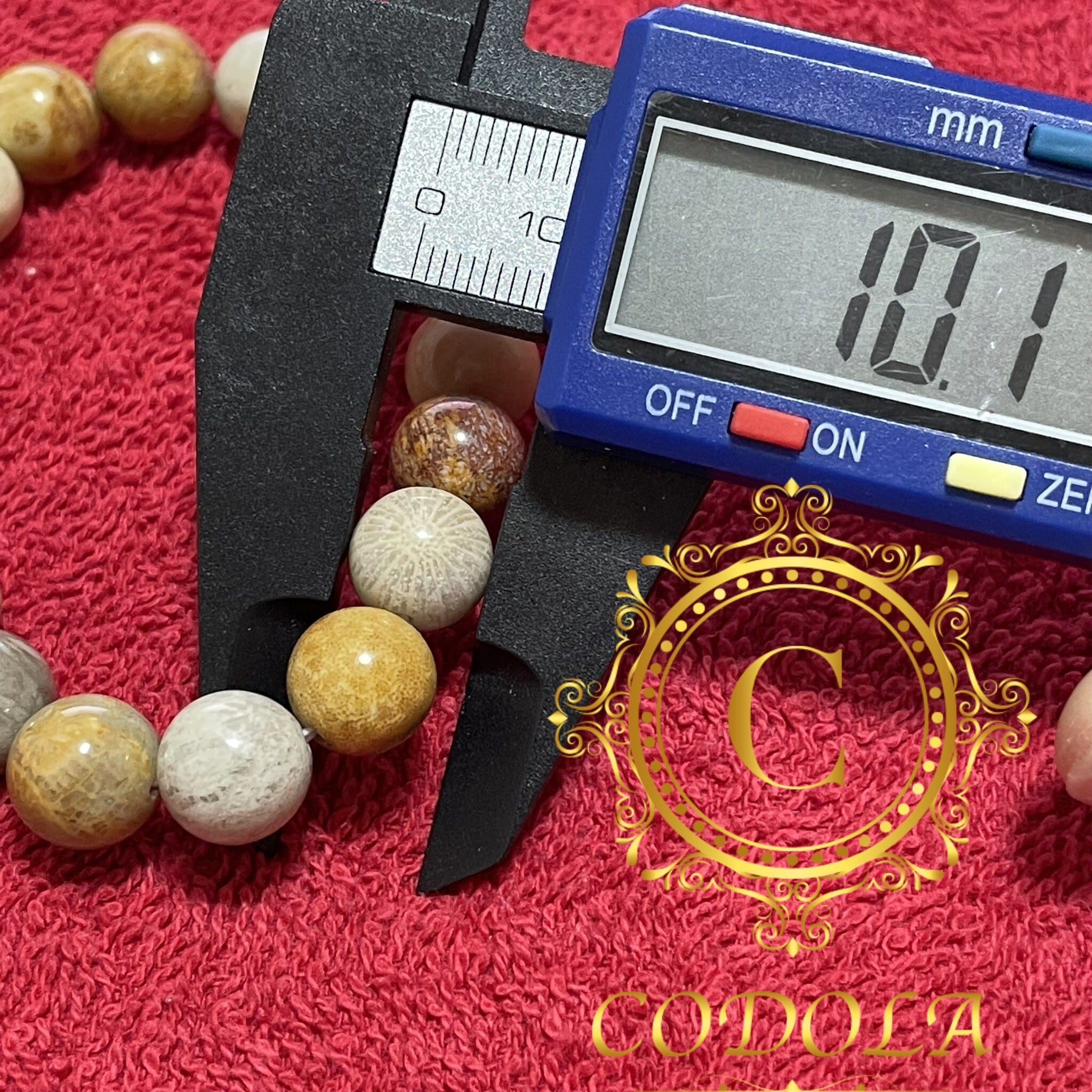 フォッシルコーラル ブレスレット 半連 10mm 高品質 菊花石 フォッシルコーラル ブレスレット 半連 10mm 高品質 菊花石