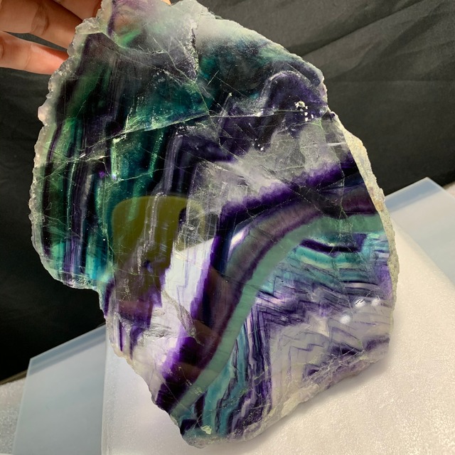 2美しいグラデーションフローライトプレート原石