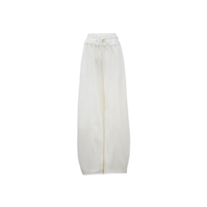 Lace frill sweat curve pants