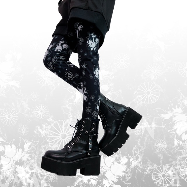 STRETCH LEGGINGS PANTS【和柄九尾】