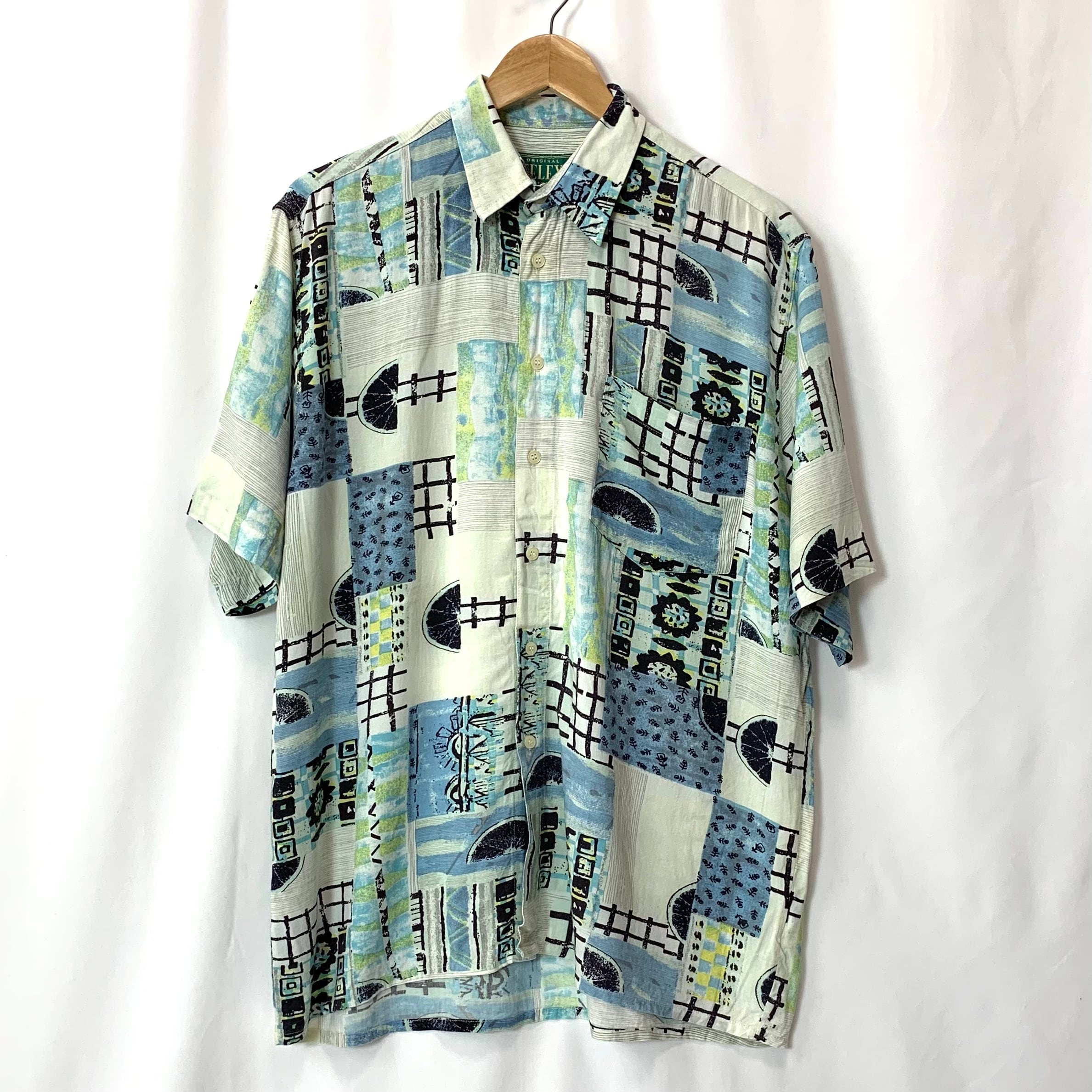 old euro Rayon Patterned Shirt TELEX 半袖 レーヨン柄シャツ ...