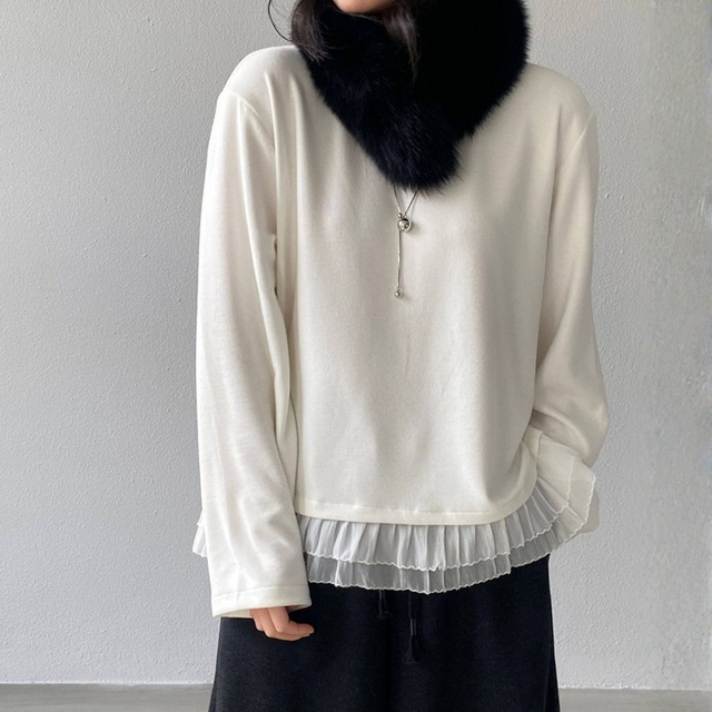 フリルデザイン カットソー　 N00228