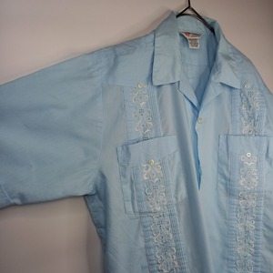 90s　THE ROMANI　キューバシャツ　開襟　半袖　4つポケ　M