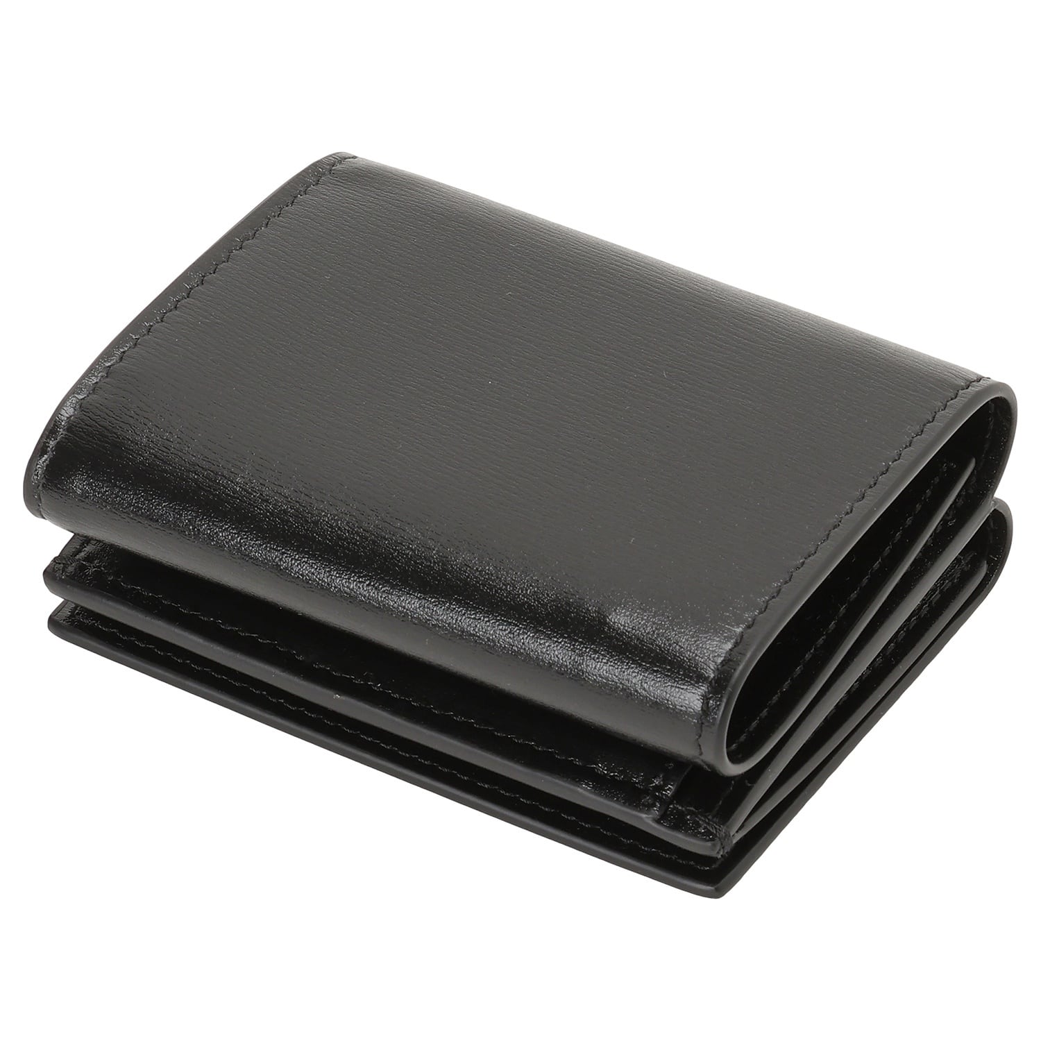 JIL SANDER ブラックレザー三つ折り財布