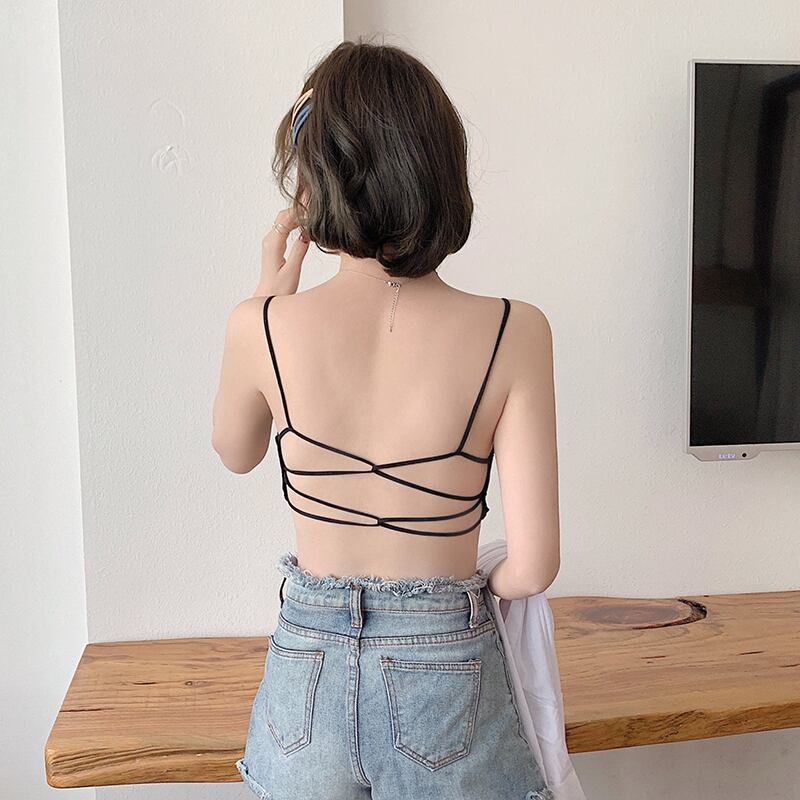 胸パッドの学生との美しい背中の下着の女性のボトミング、高い、スチールリングなし細いチューブトップキャミソール YY-ファッション51969647939