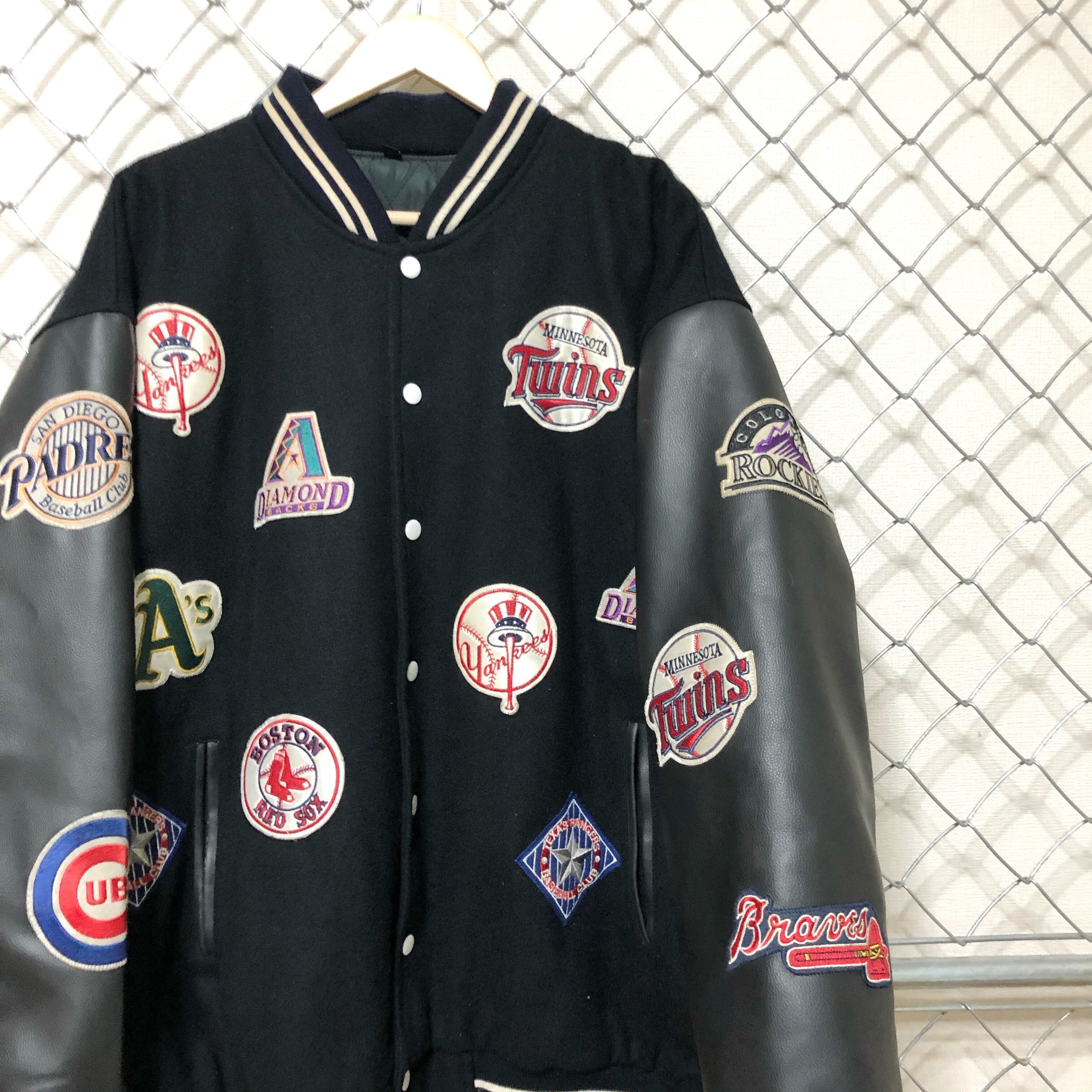 MLB フルワッペンカスタム 袖革 スタジャン ジャケット XXXL ...