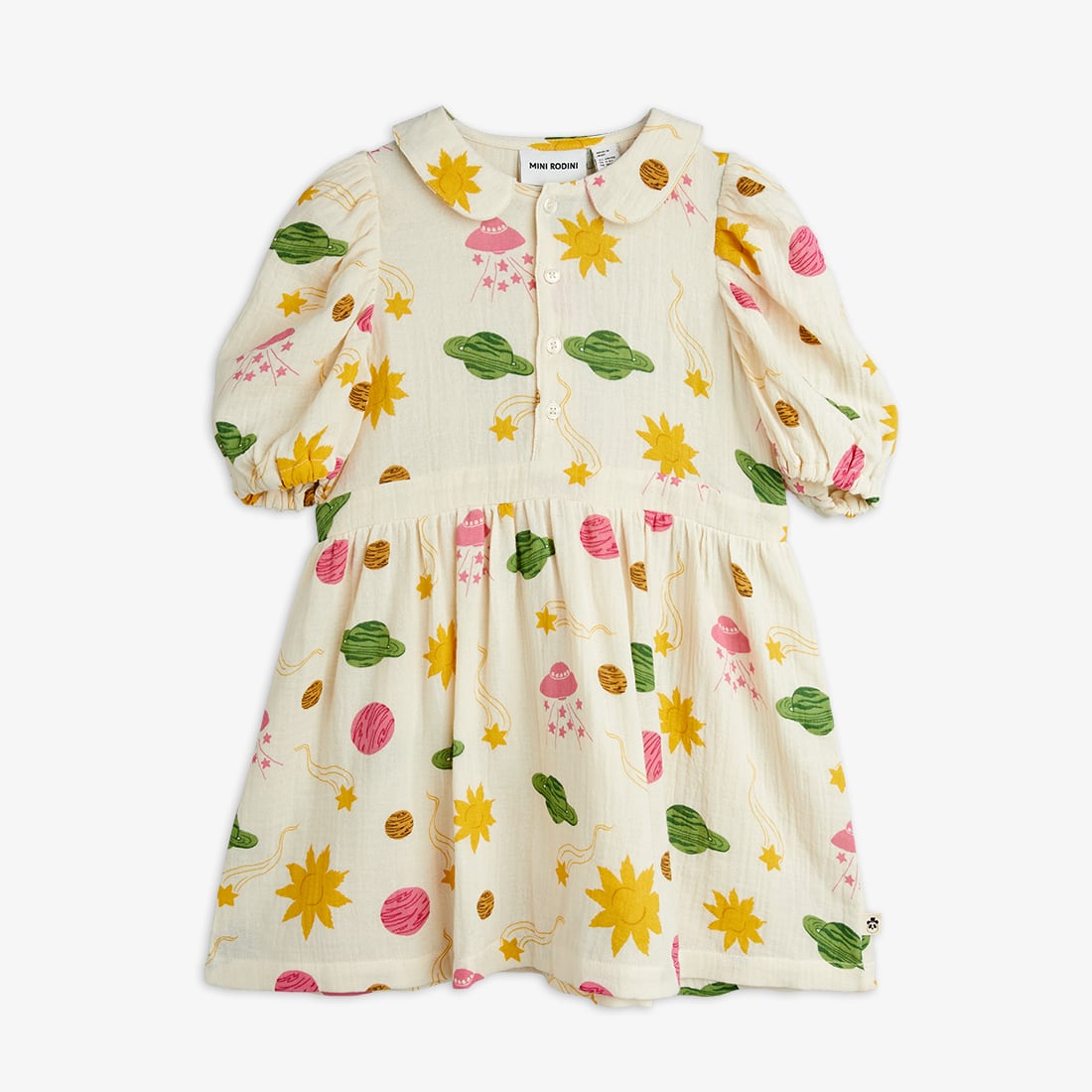 26SS】minirodini( ミニロディーニ )Space aop muslin woven ss dress