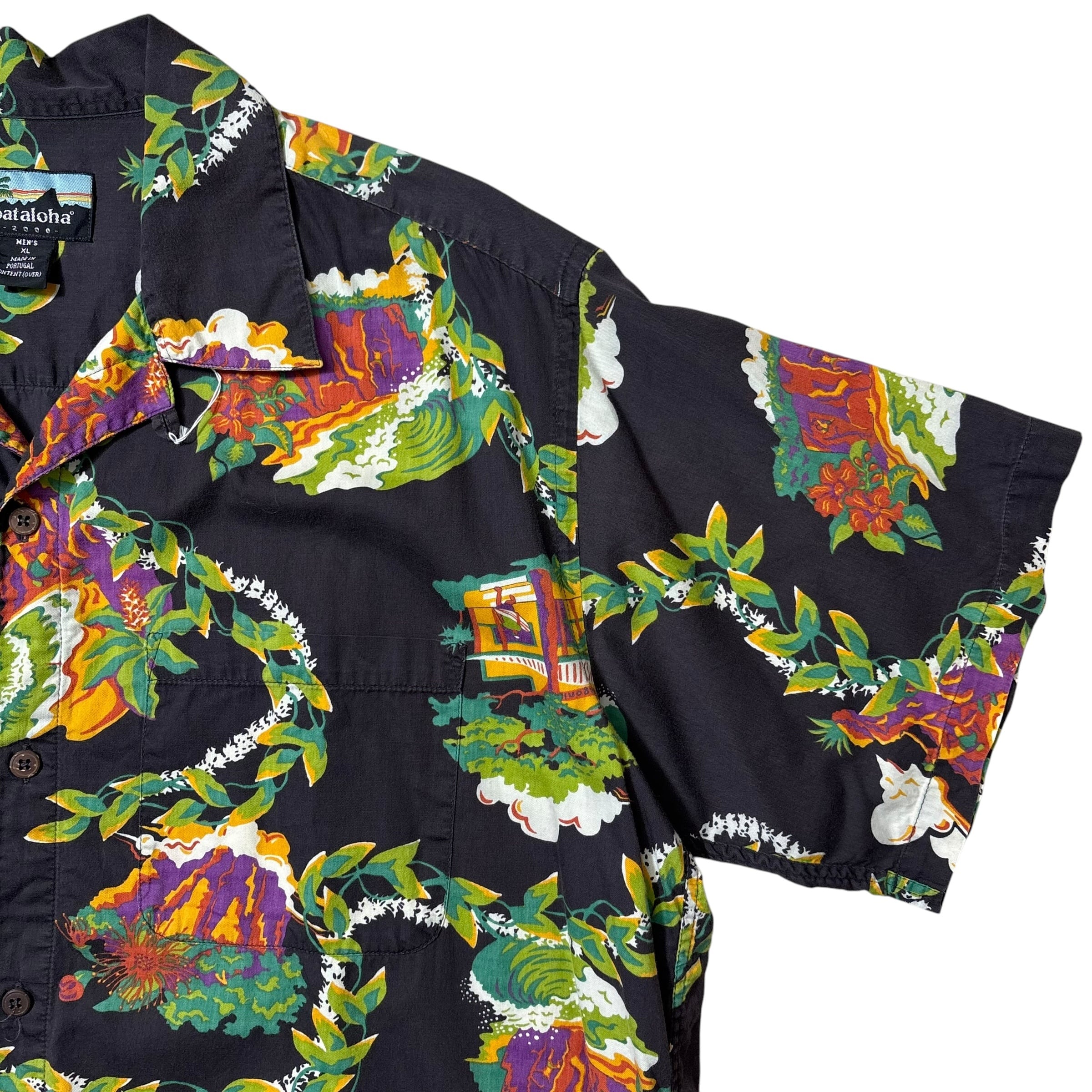 pataloha パタロハ ハワイアンシャツ アロハ ハレイワ 00s ブラック pataloha パタロハ ハワイアンシャツ アロハ ハレイワ 00s ブラック XL