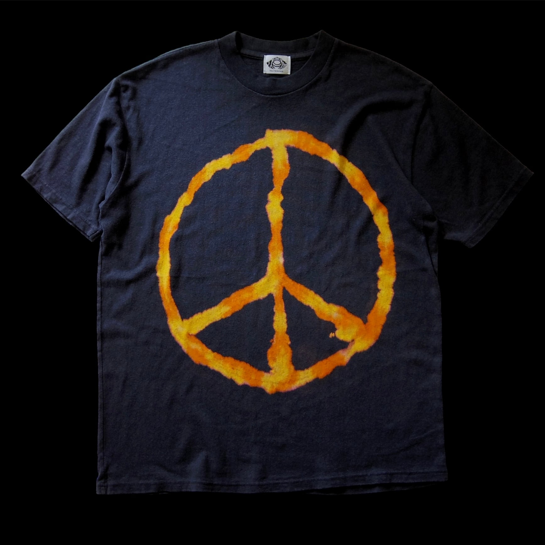 PEACE☮” 抜染 タイダイ ヘンプコットン Tシャツ -sumikuro- | TKHOME