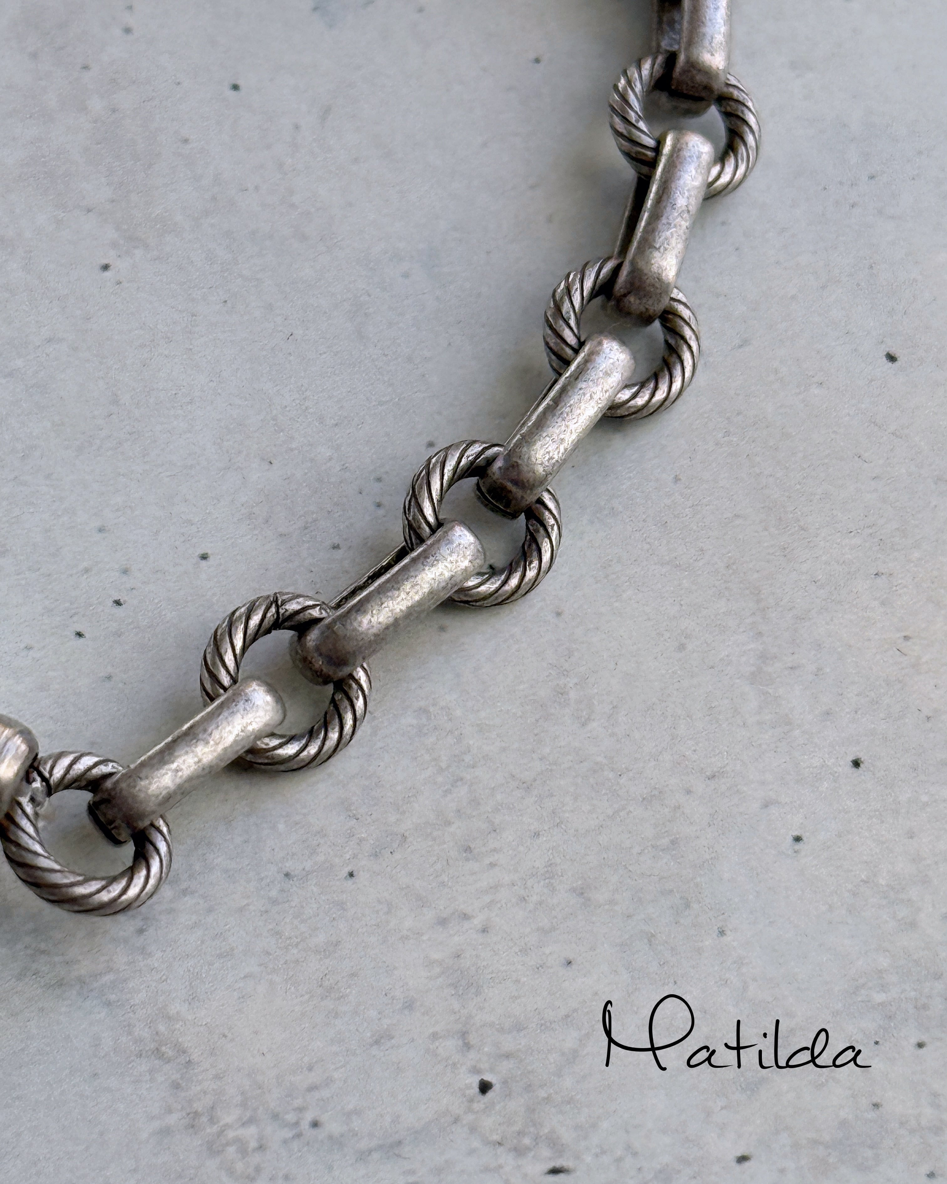 【再販】Chain & stone bracelet(淡水パール)