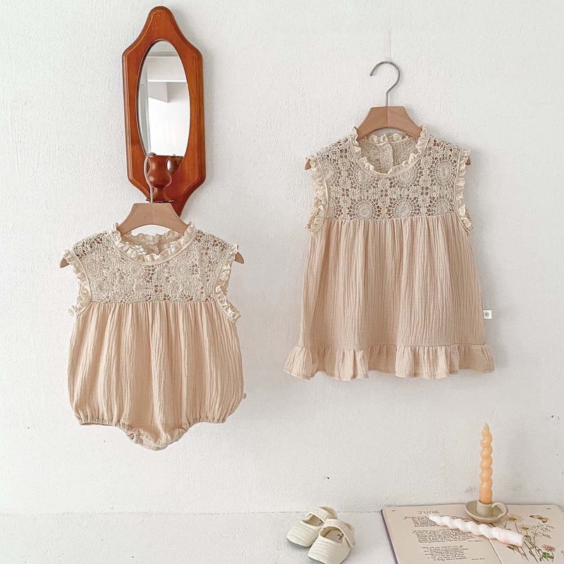 【BABY&KID】2024新作 レースプリンセスロンパース ワンピース