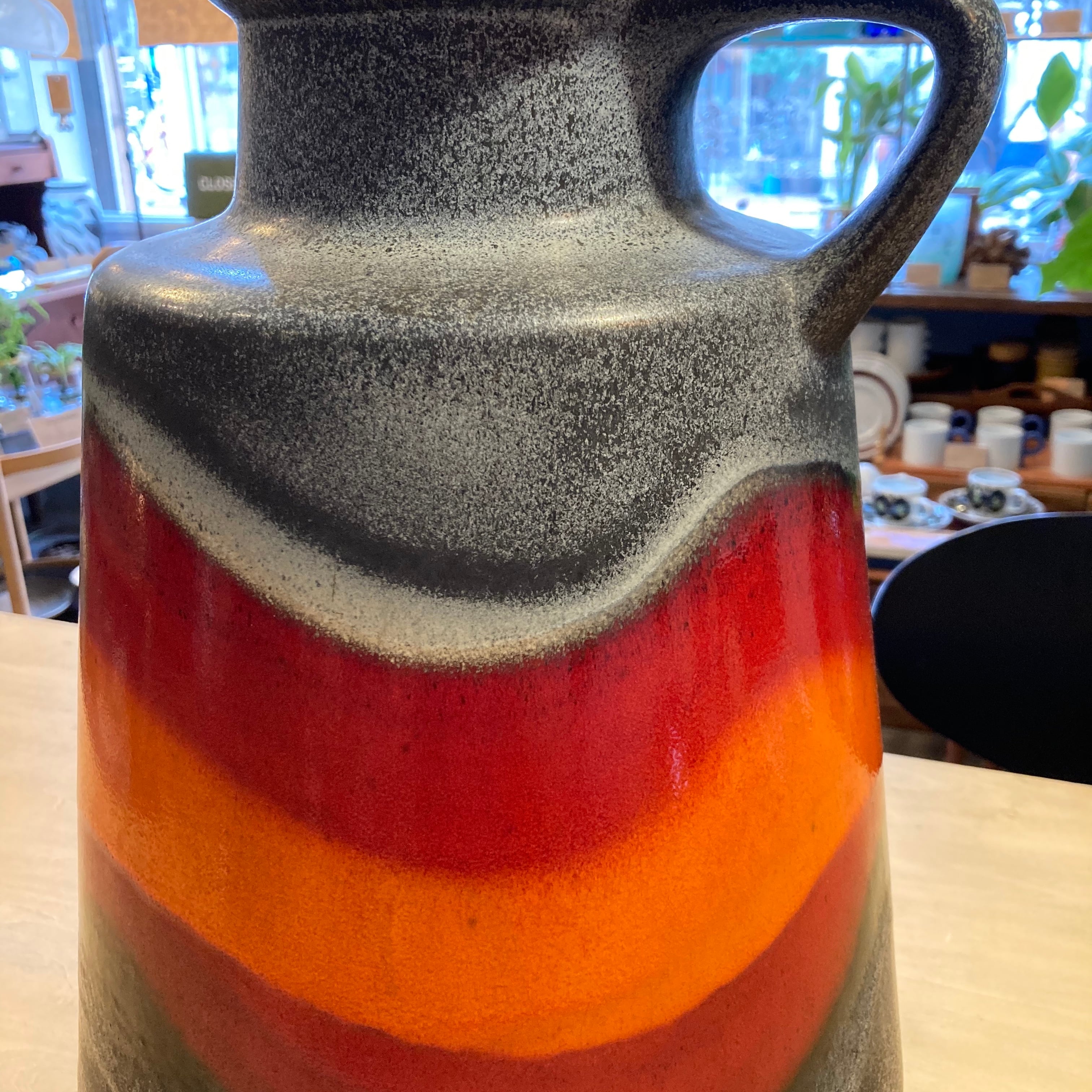 西ドイツ Dumler & Breiden vintage fat lava vase 壺 Φ300×H520mm