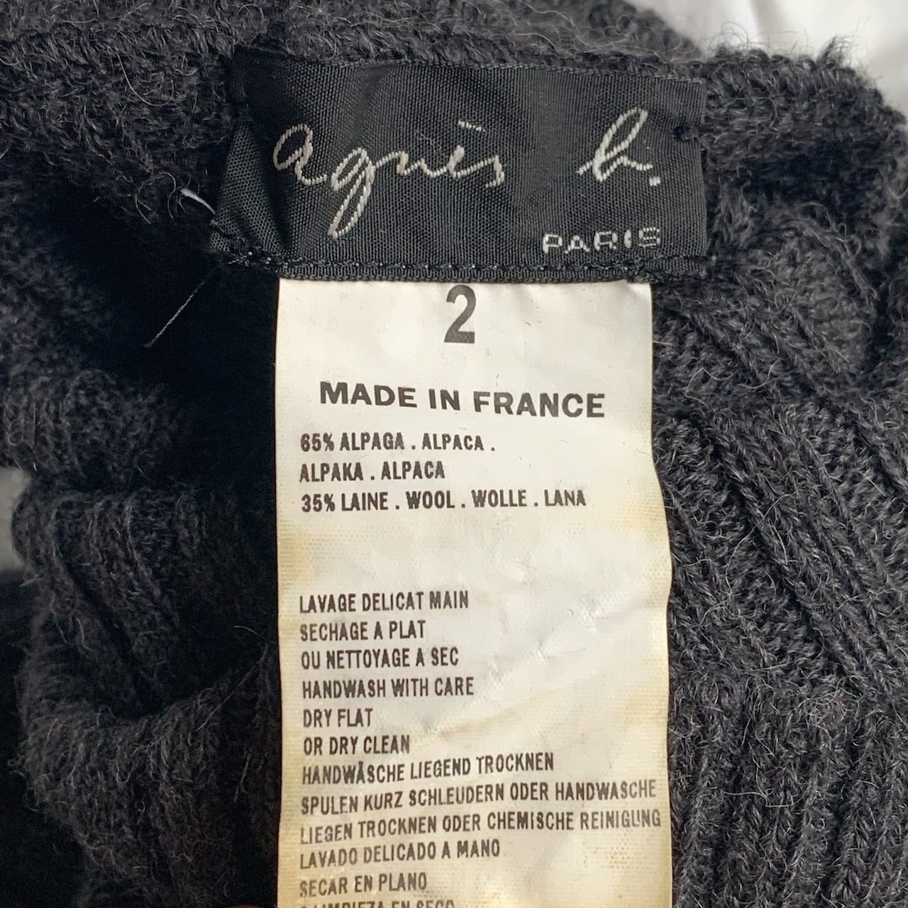 agnes b. design turtleneck knit made in France | marianas vintage
