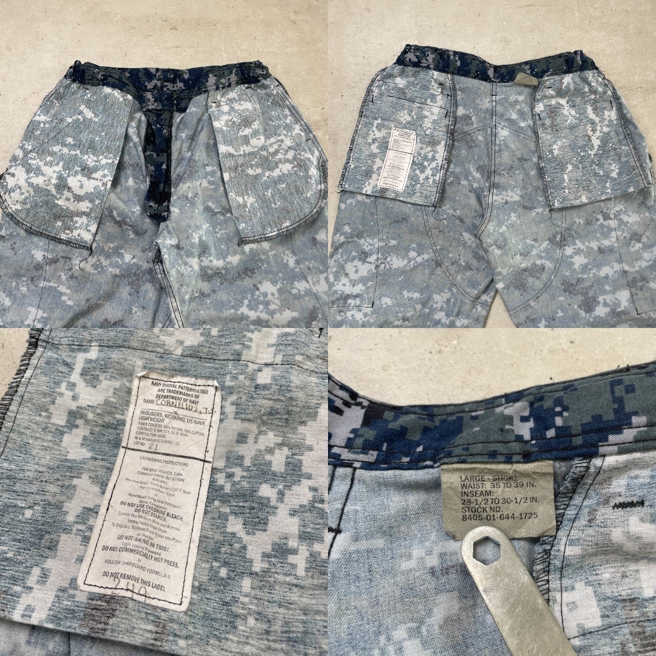 14年納品 米軍実品 US NAVY デジタルカモ 迷彩 ミリタリーカーゴパンツ 