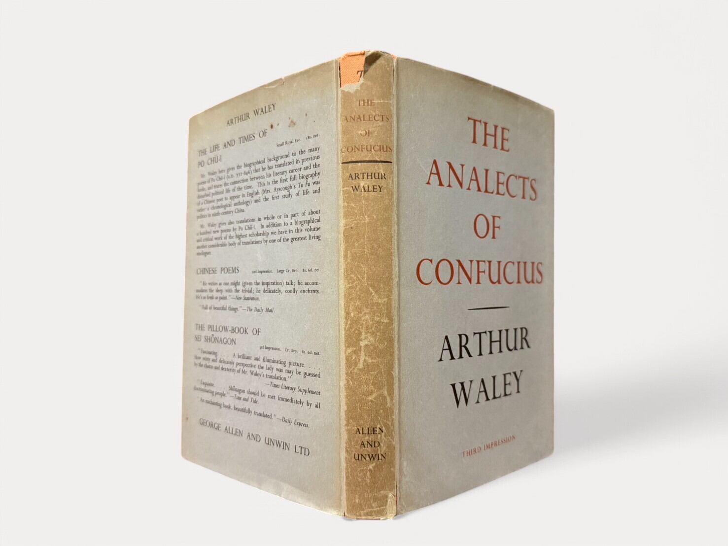 【SJ490】【FOURTH IMPRESSION】The Analects of Confucius (1938)/ Arthur Waley