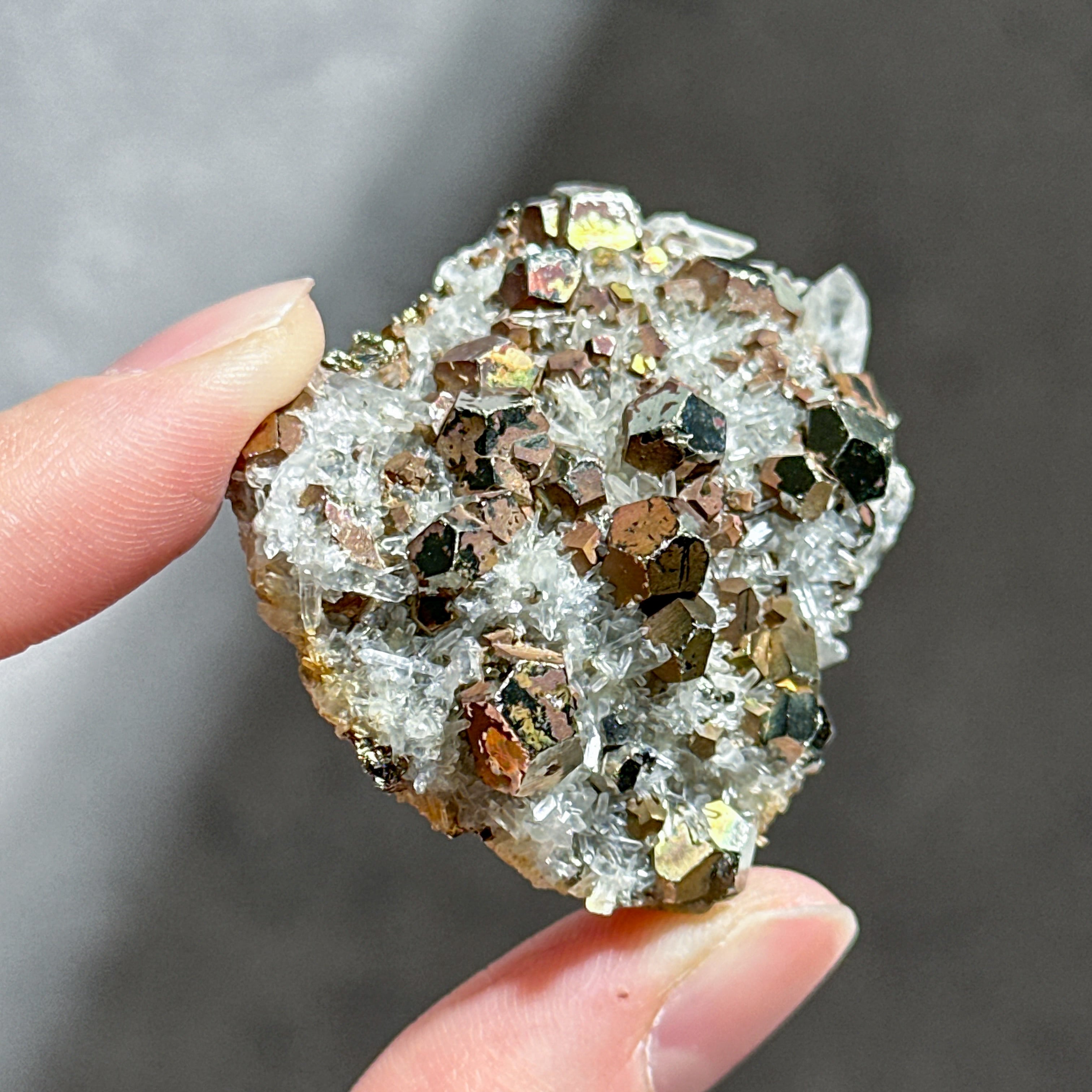 クリアクオーツwithパイライト 原石13◇Clear Quartz with Pyrite