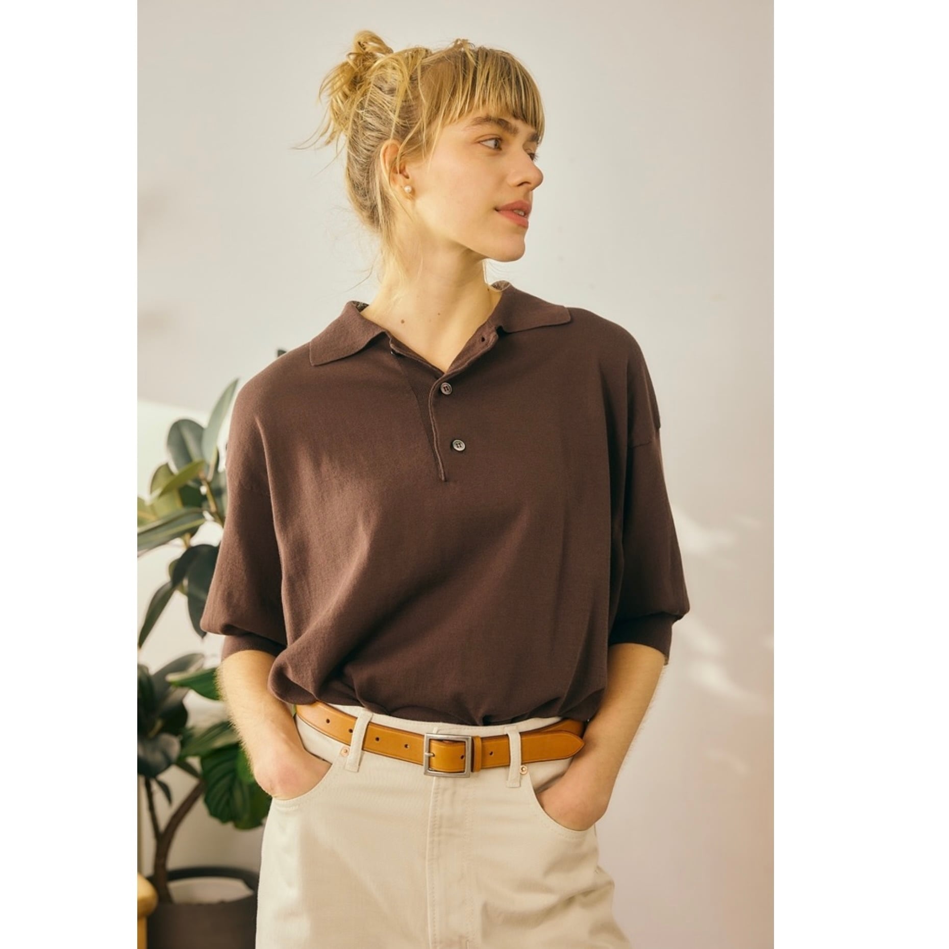 Oblada SUMMER HENRY POLO KNIT | 1F Store