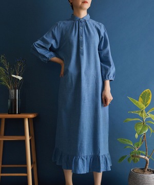 【送料無料】70's blue dress