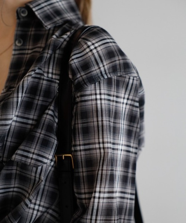 エアリーチェックリラックスシルエットシャツ