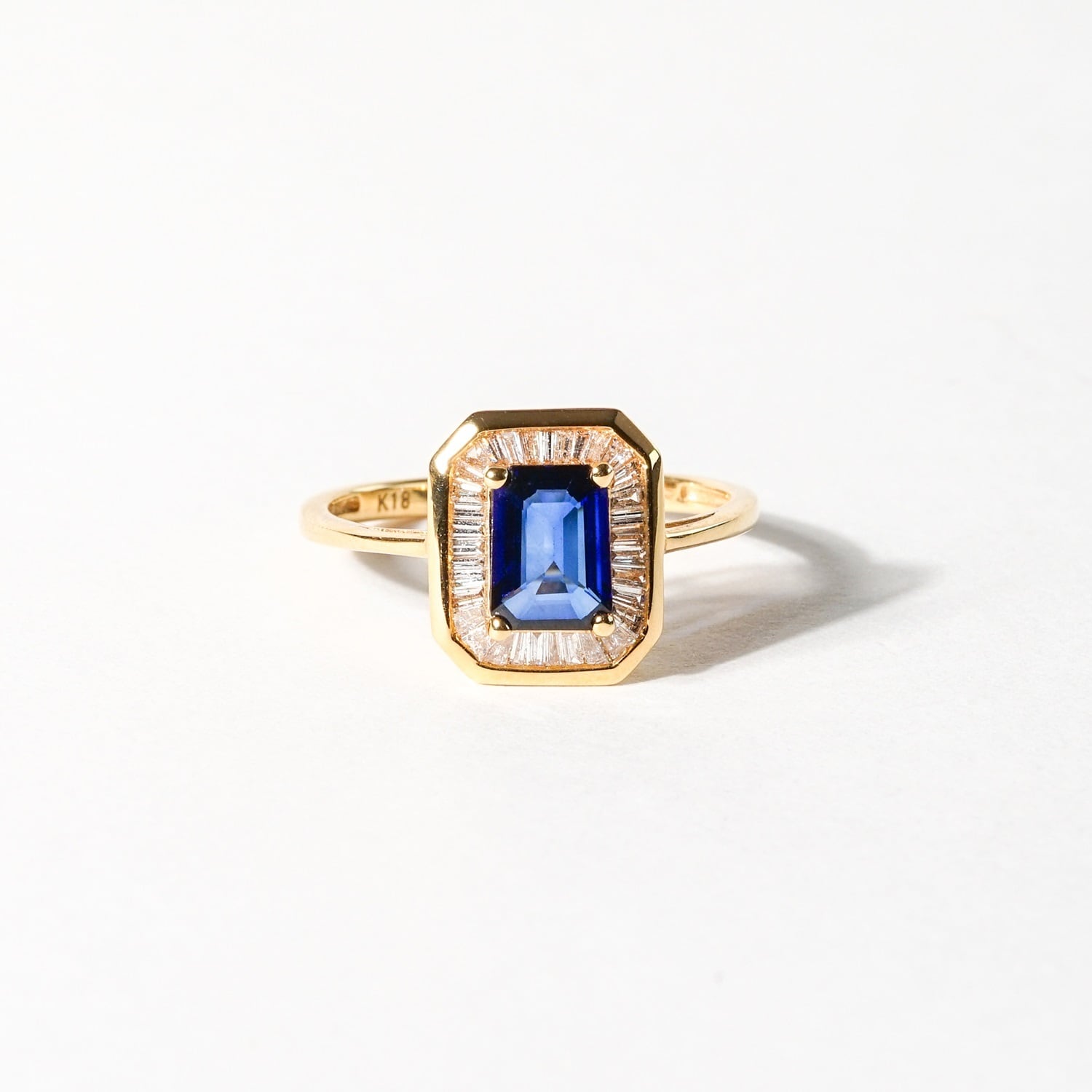 K10リング サファイア #13 K18 / 13号】サファイア x ダイヤモンド リング | YUEN jewelry