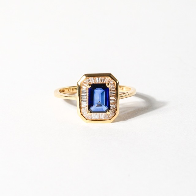 【K18 / 13号】サファイア  x ダイヤモンド リング