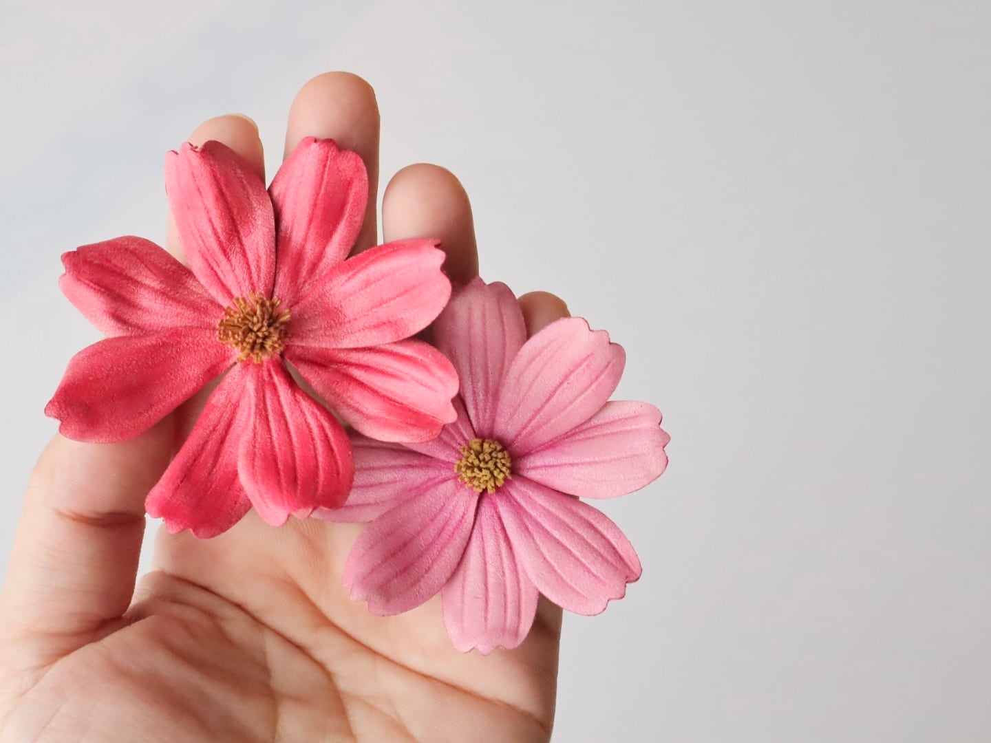 革花型紙】秋桜（コスモス）セット（花弁＋ガク）｜レザーフラワー専用