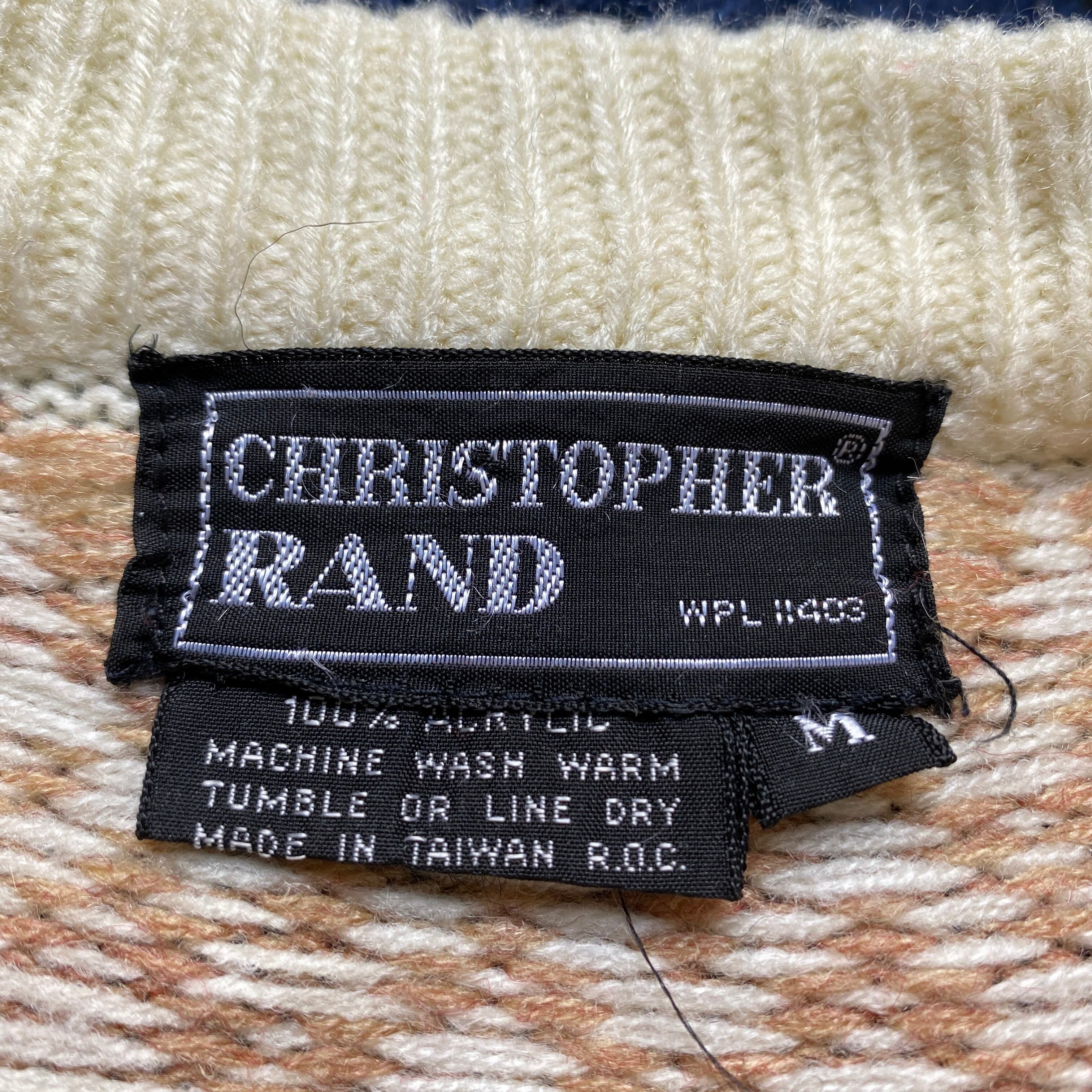 80年代 CHRISTOPHER RAND トナカイ アニマル ノルディック柄 ニット