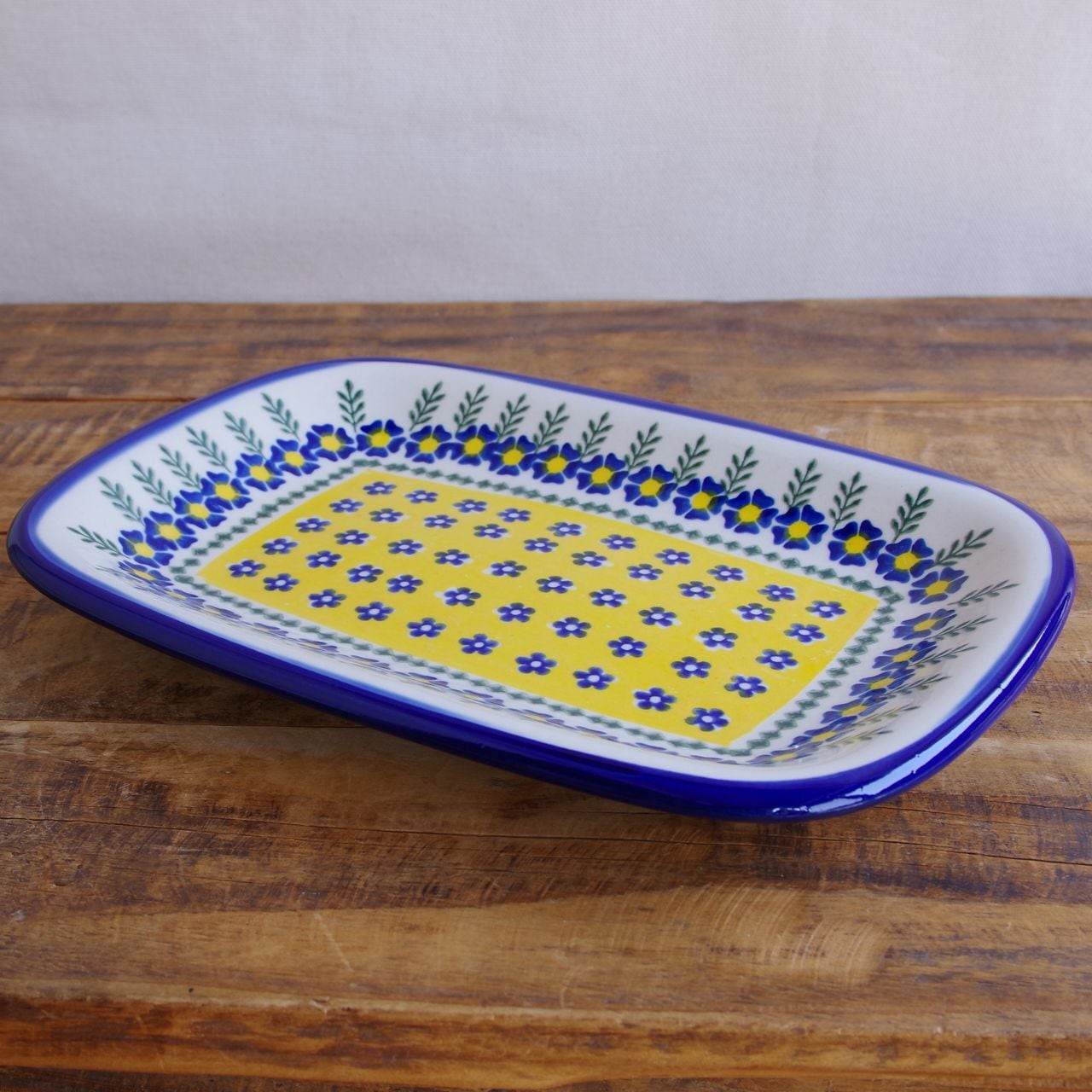 新品】 ポーランド食器 ポーリッシュポタリー 長角皿 長方形 プレート