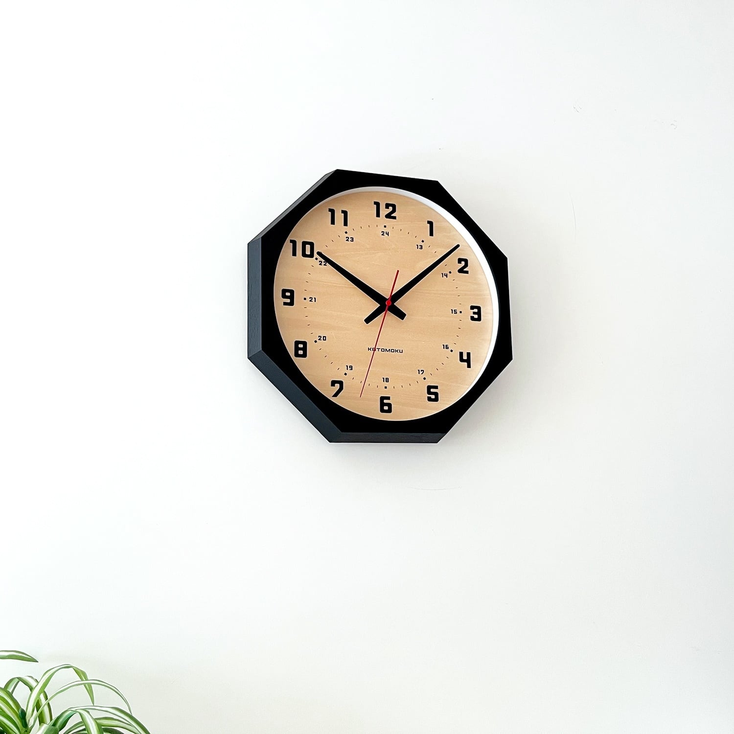 KATOMOKU muku clock 8 八角形 ブラック km-81BK8 掛け時計 | 加藤木工