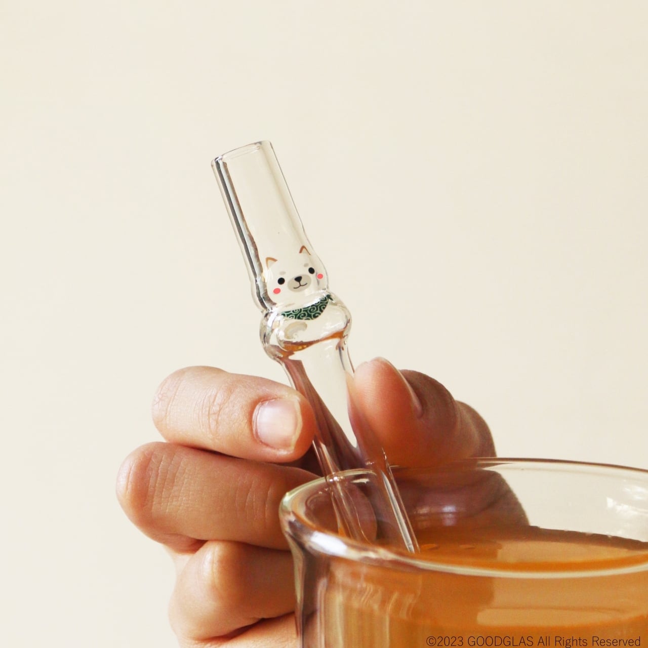 「しば犬」ストロー(緑スカーフ)