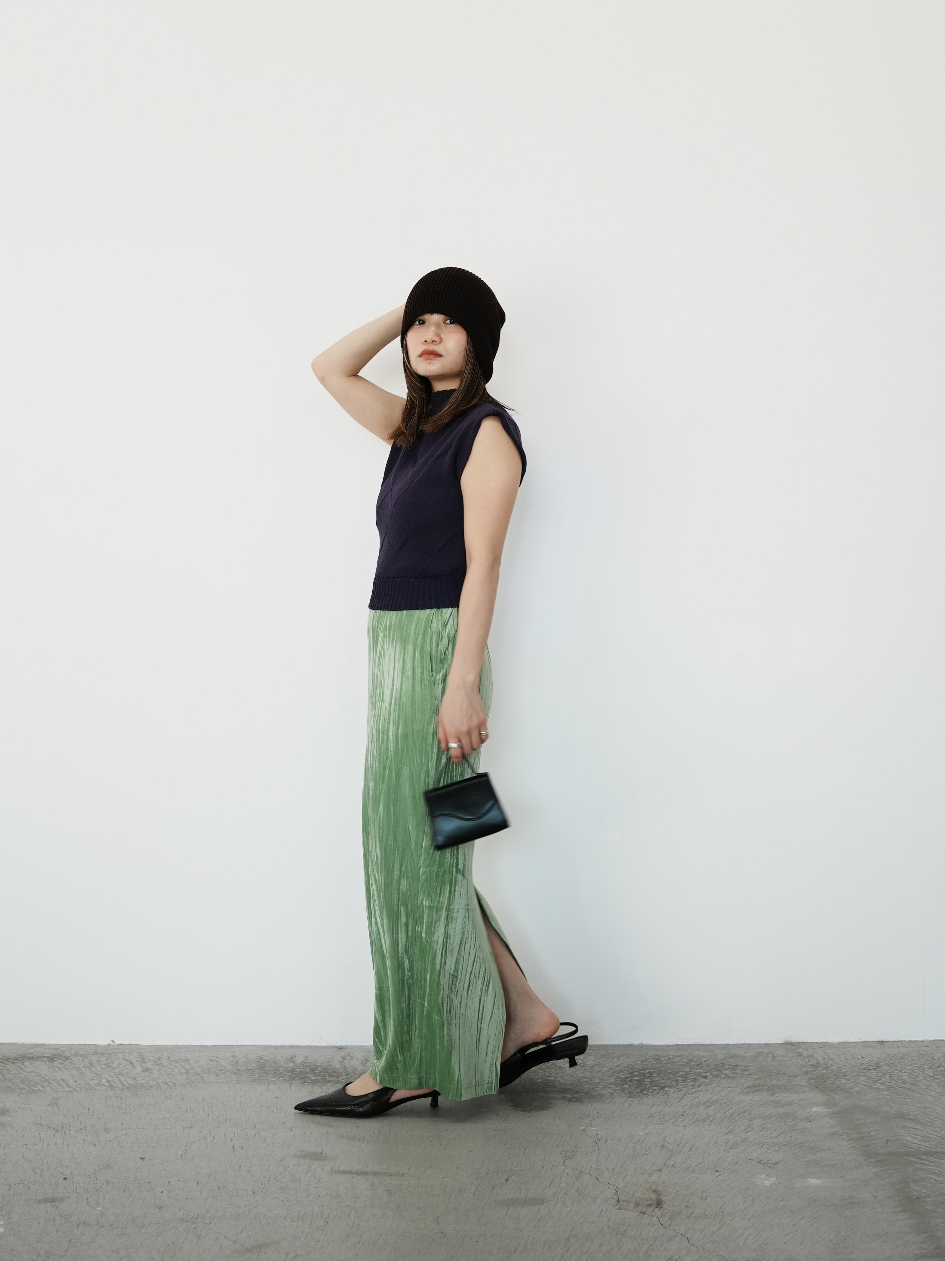 washer velour I line maxi skirt | Katrin TOKYO