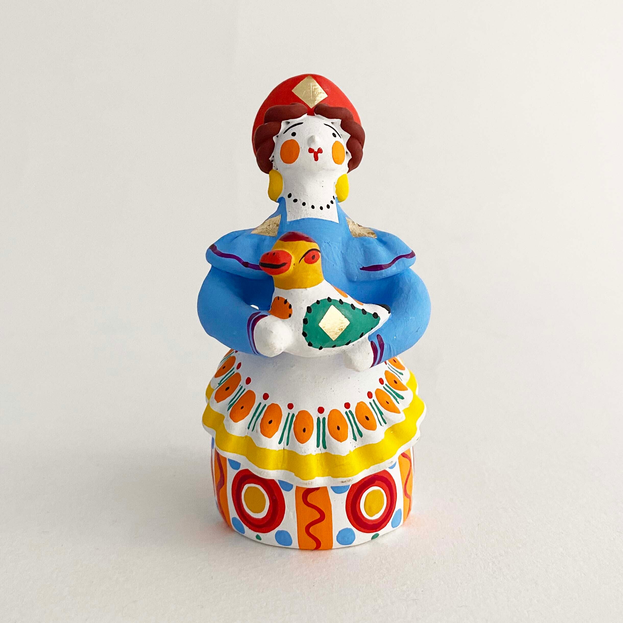 ディムコヴォ土人形 / アヒル抱っこ