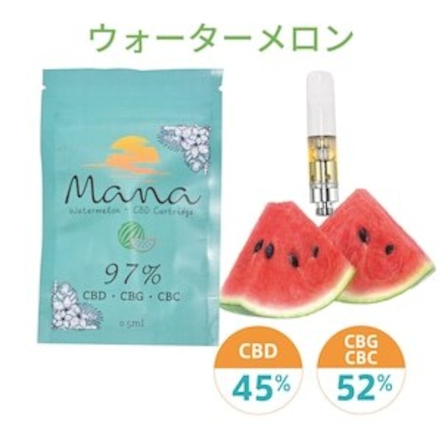 Mana CBDカートリッジ 97% ブロードスペクトラム0.5ml