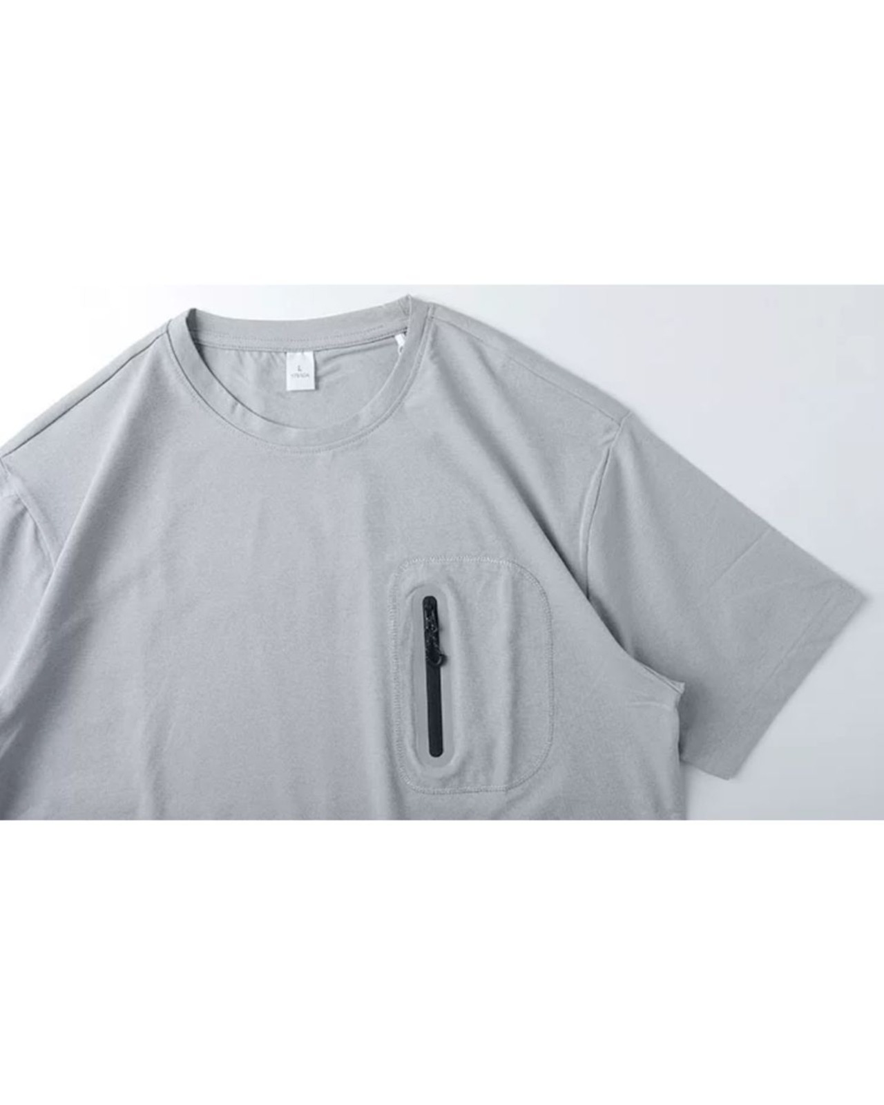 ジップデザインパッチポケット半袖Tシャツ S0556