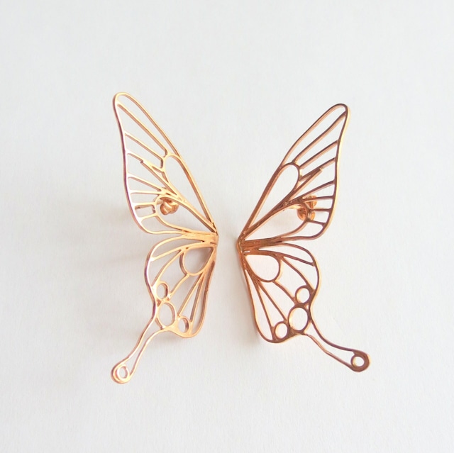 Butterfly(L) / 縦着ピアス / PINK GOLD