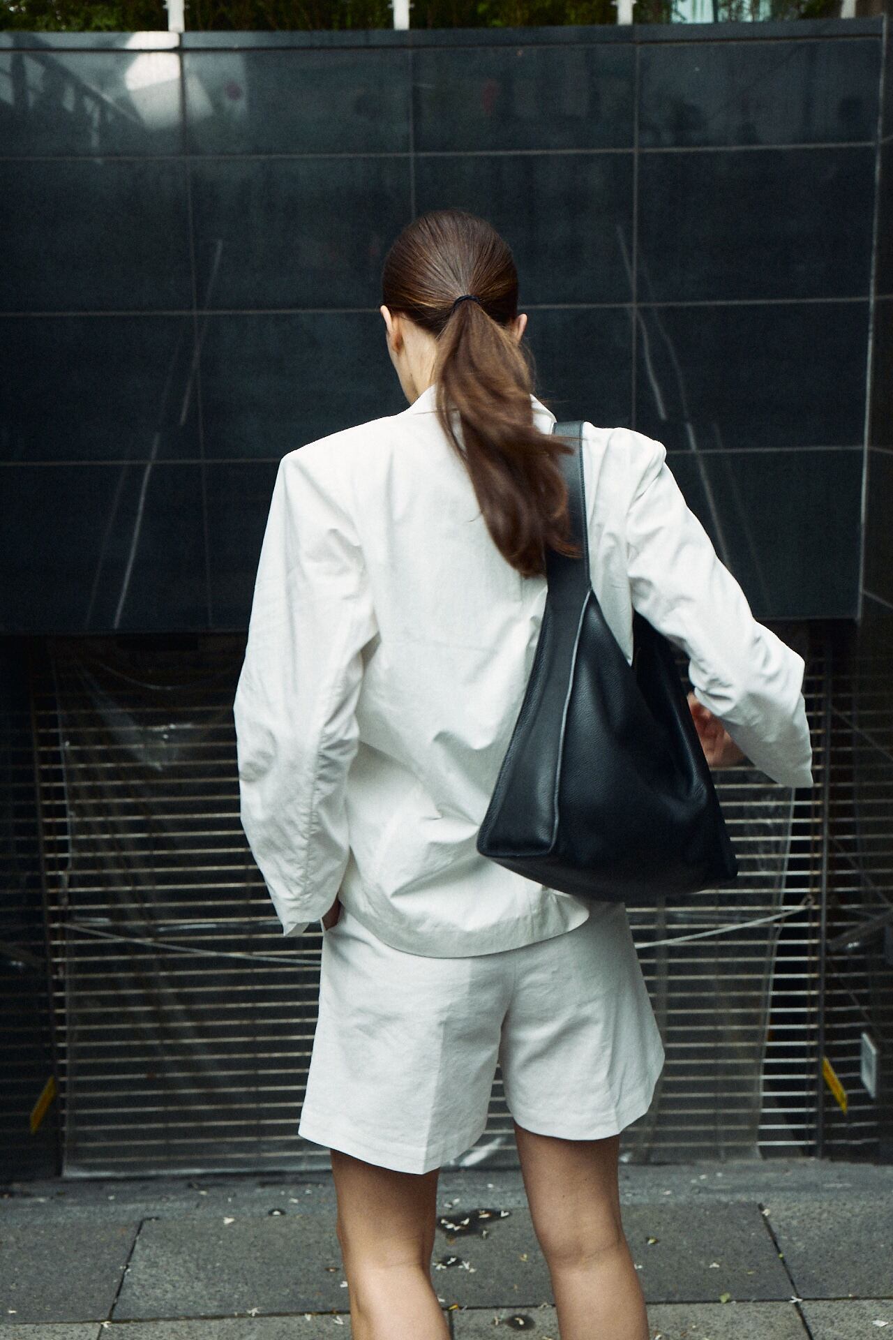 NOTHING WRITTEN] Single oversized cotton jacket (White) 正規品