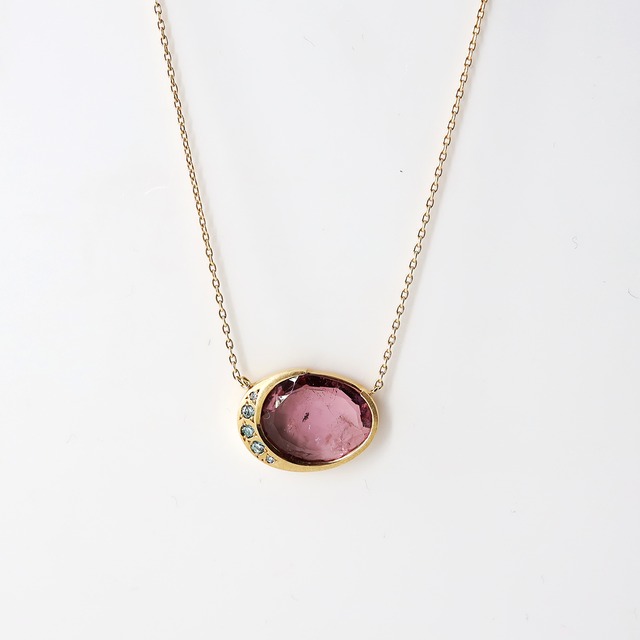 Halo Pink Tourmaline Necklace