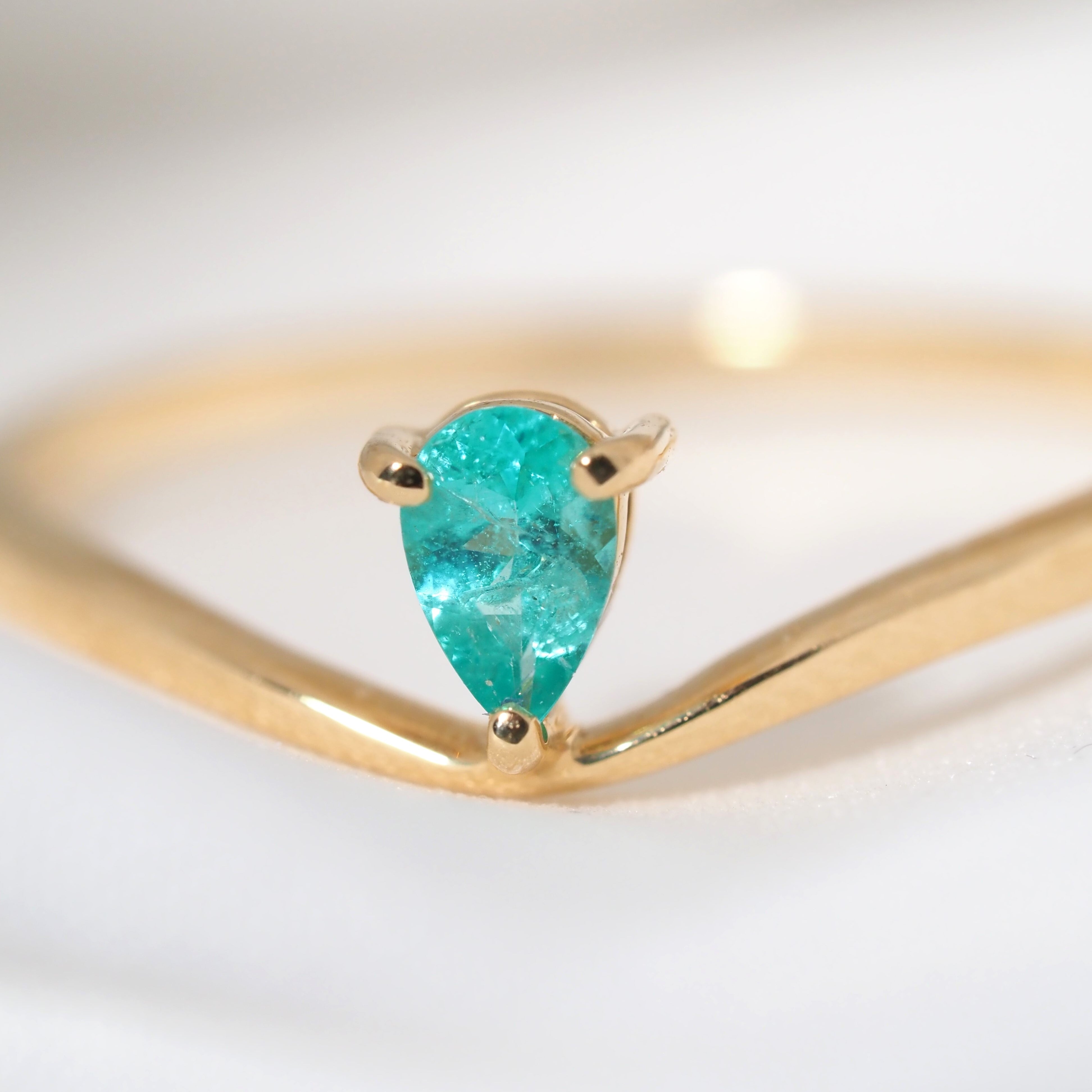 ブラジル産 パライバトルマリン リング 0.123ct k18 | fortejewelry ブラジル産 パライバトルマリン リング 0.123ct k18 | fortejewelry