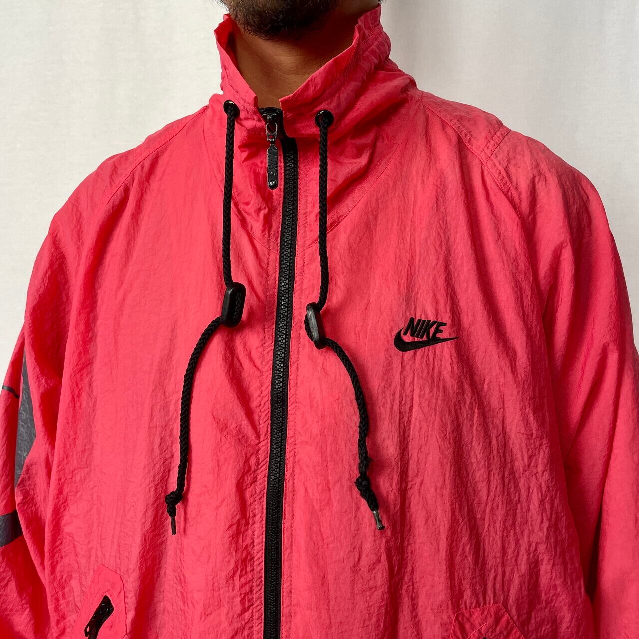 90年代 NIKE ナイキ 銀タグ グッドカラー 袖ロゴプリント ナイロン