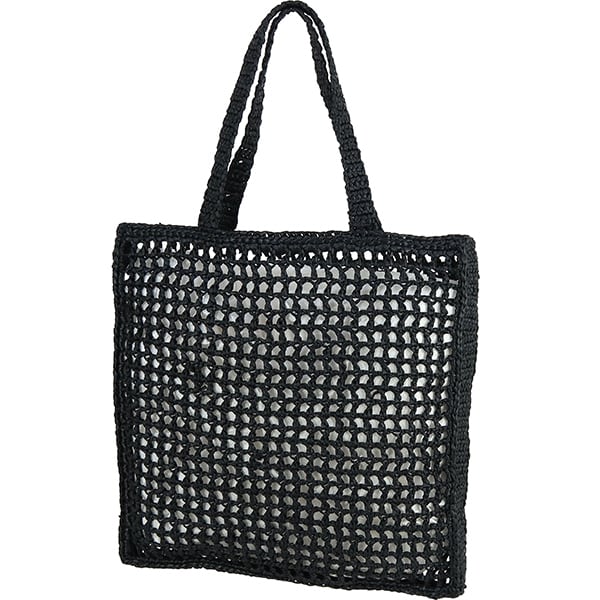 Unused PRADA プラダ トートバッグ クロシェ ラフィア風 ブラック