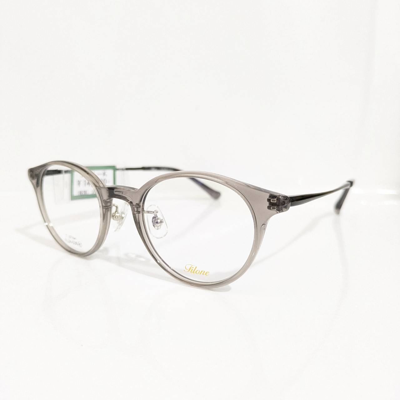 【Filone】ラウンドセルフレーム クリアグレージュ