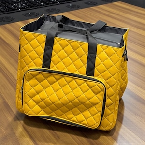 【新色カラー5名様限定✨】キルティング調マスタードイエロー PVCレザー トート型防具袋