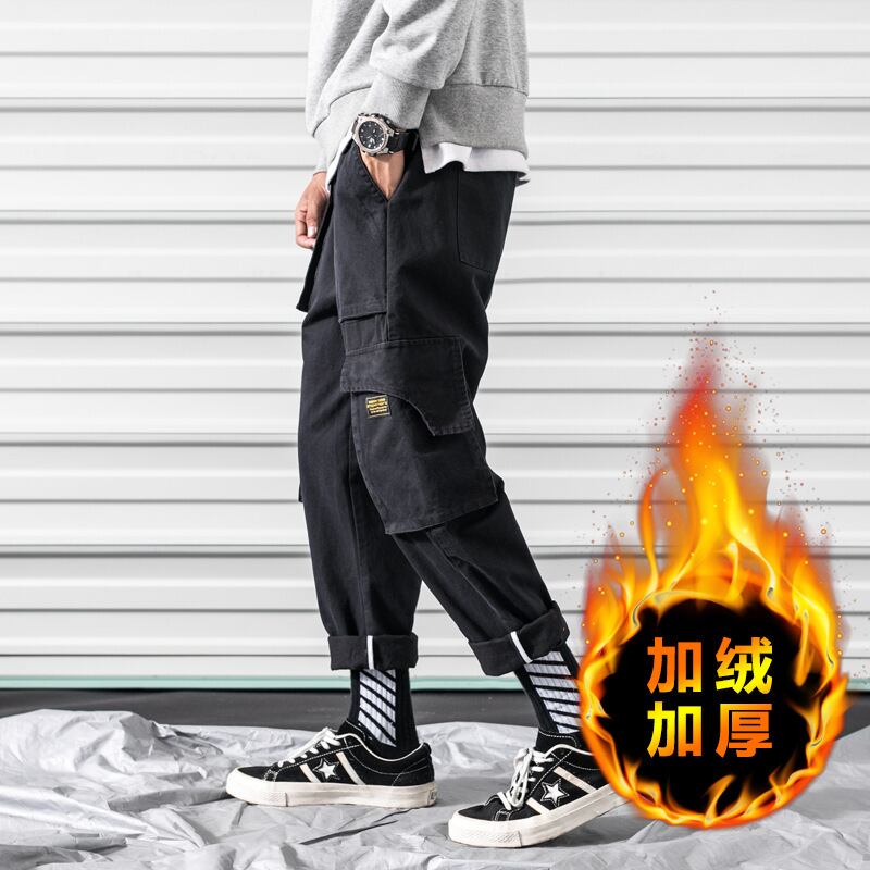 ロード、ヴィンテージ、秋と冬、これらのトレンド、マルチポケットオーバーオール、若い学生、ルーズとベルベット、ストレートパンツメンズ-アリババ オータム 秋物 ウィンター 冬物 ビンテージ ポケット多め hip6-161158745442059