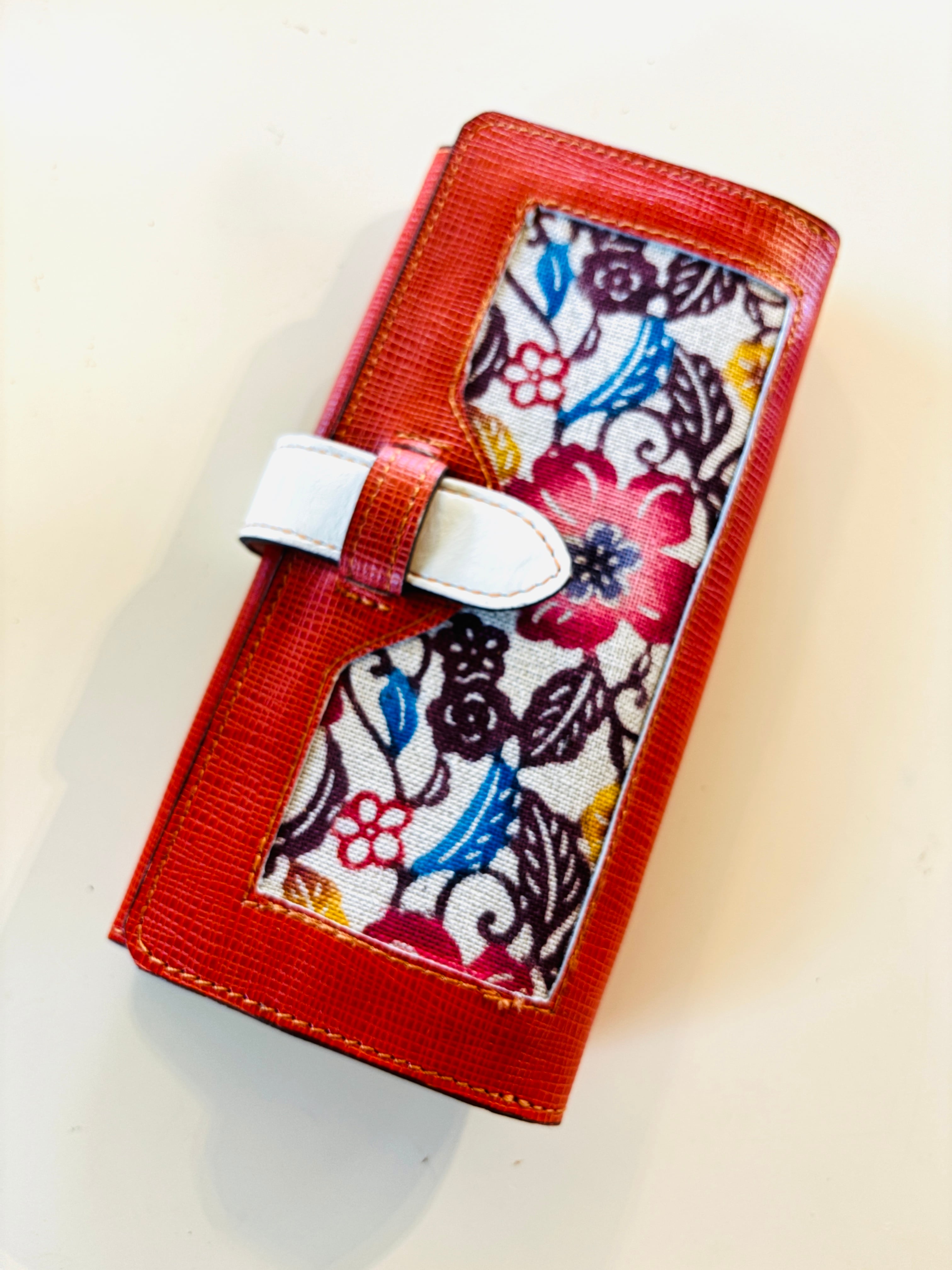 本革*花*長財布